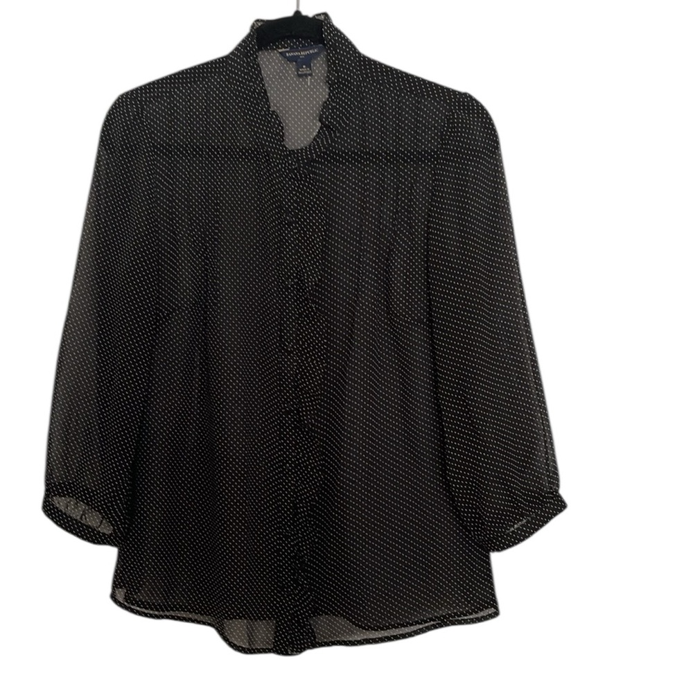 NWOT Banana Republic Chic Black Polka Dot Blouse